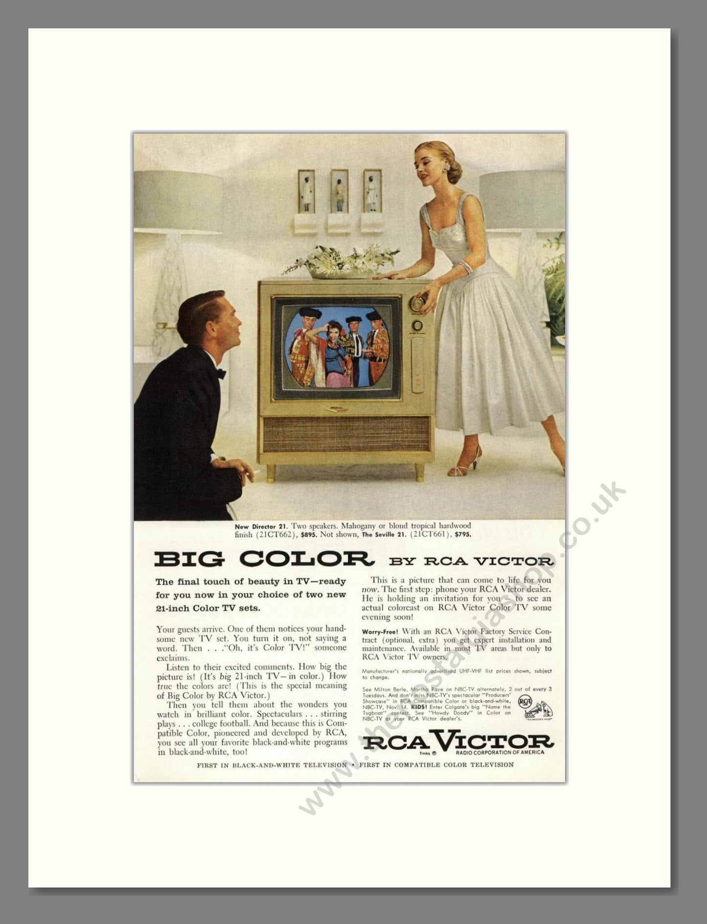 RCA Victor - Director 21 Colour TV. Vintage Advert 1955 (ref AD68514)