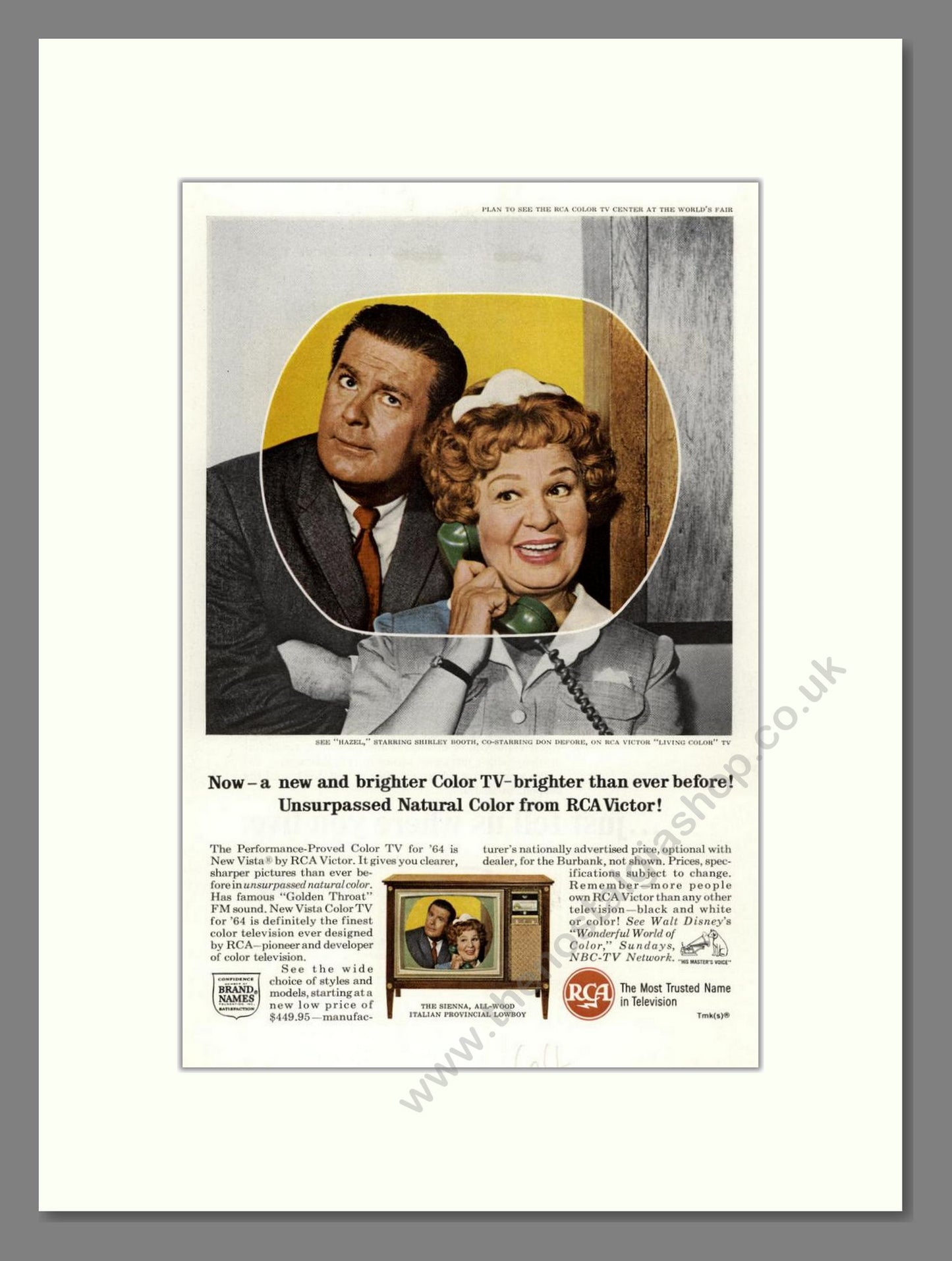 RCA Victor - Vista Colour TV. Vintage Advert 1964 (ref AD68516)
