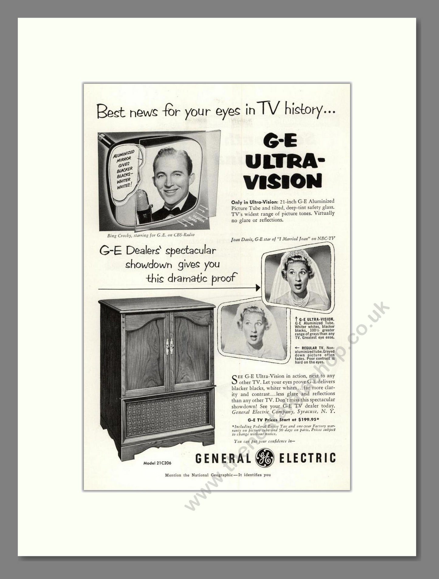 General Electric - Ultra Vision. Vintage Advert 1953 (ref AD68519)