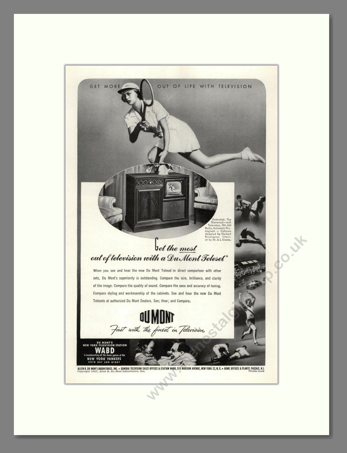 Dumont - Sherwood TV. Vintage Advert 1947 (ref AD68537)