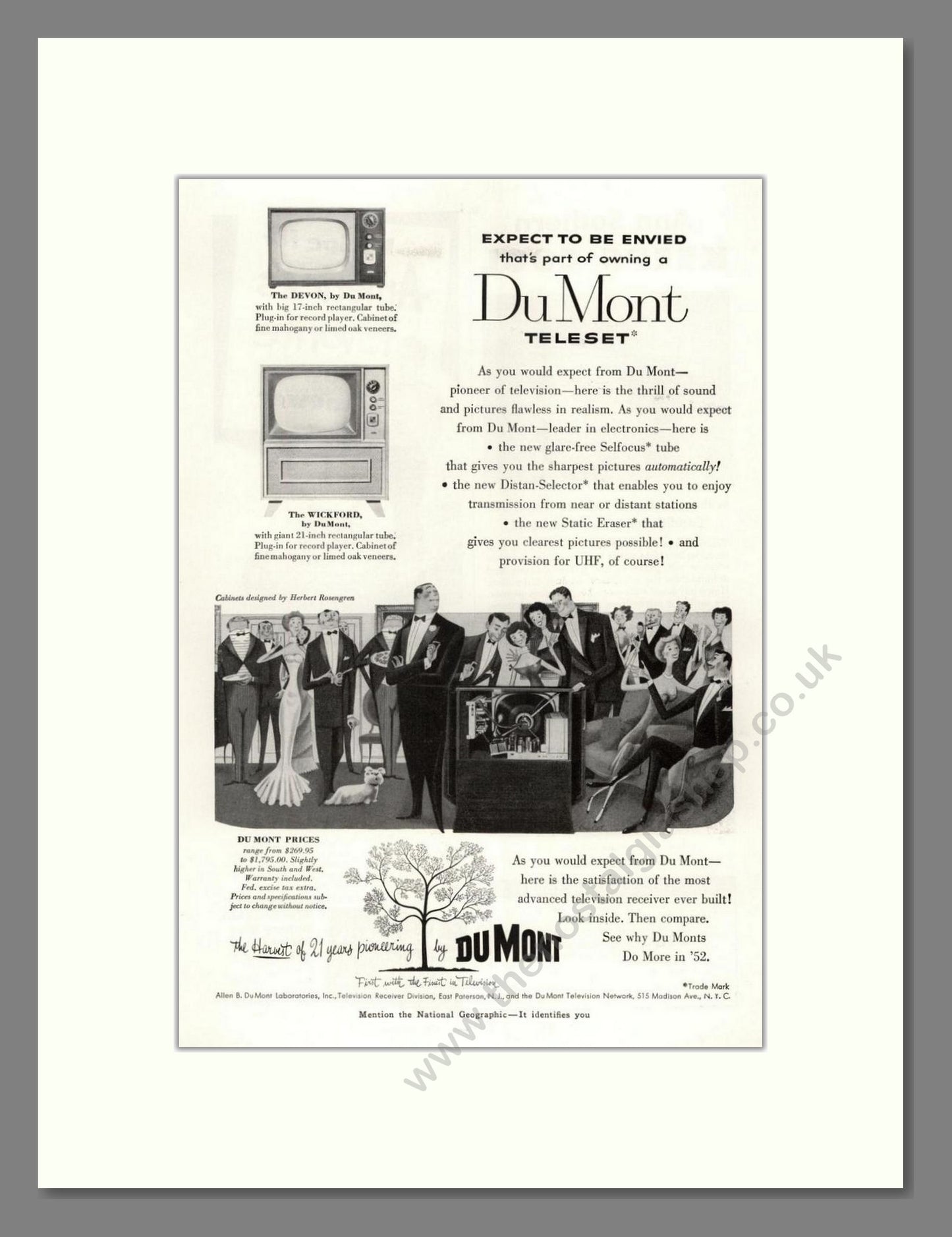 Dumont - Devon / Wickford. Vintage Advert 1952 (ref AD68540)