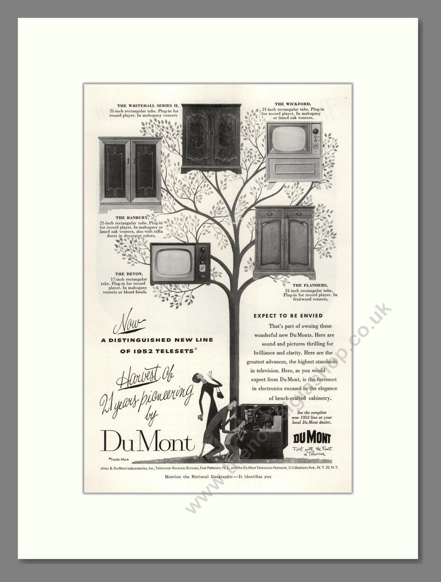 Dumont - Various Telesets. Vintage Advert 1952 (ref AD68543)