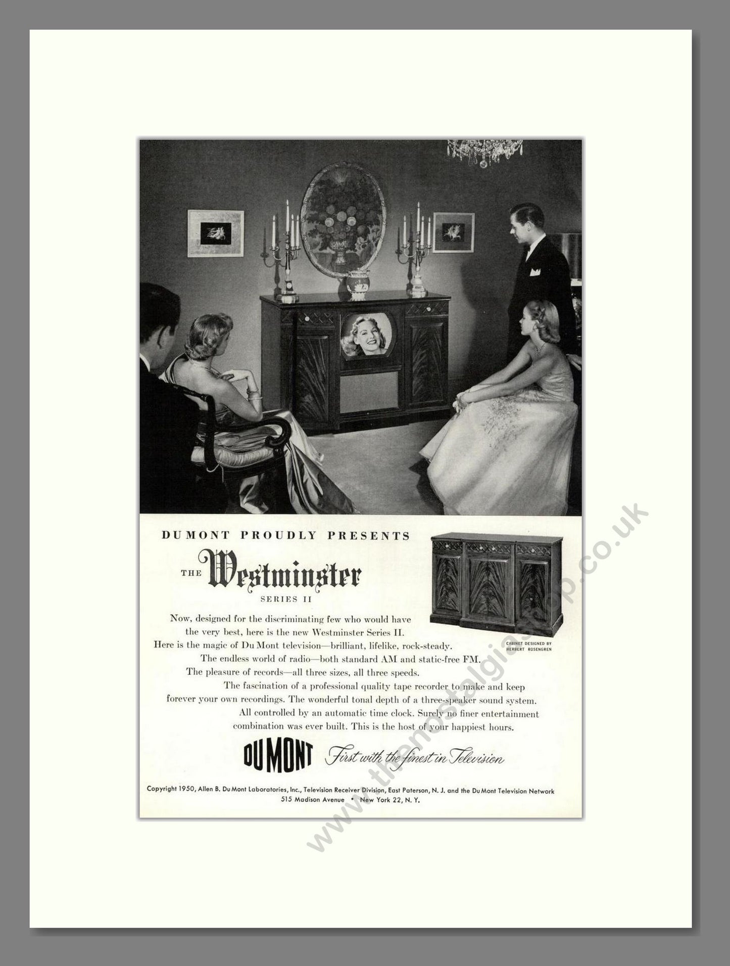 Dumont - Westminster Series II TV. Vintage Advert 1951 (ref AD68556)