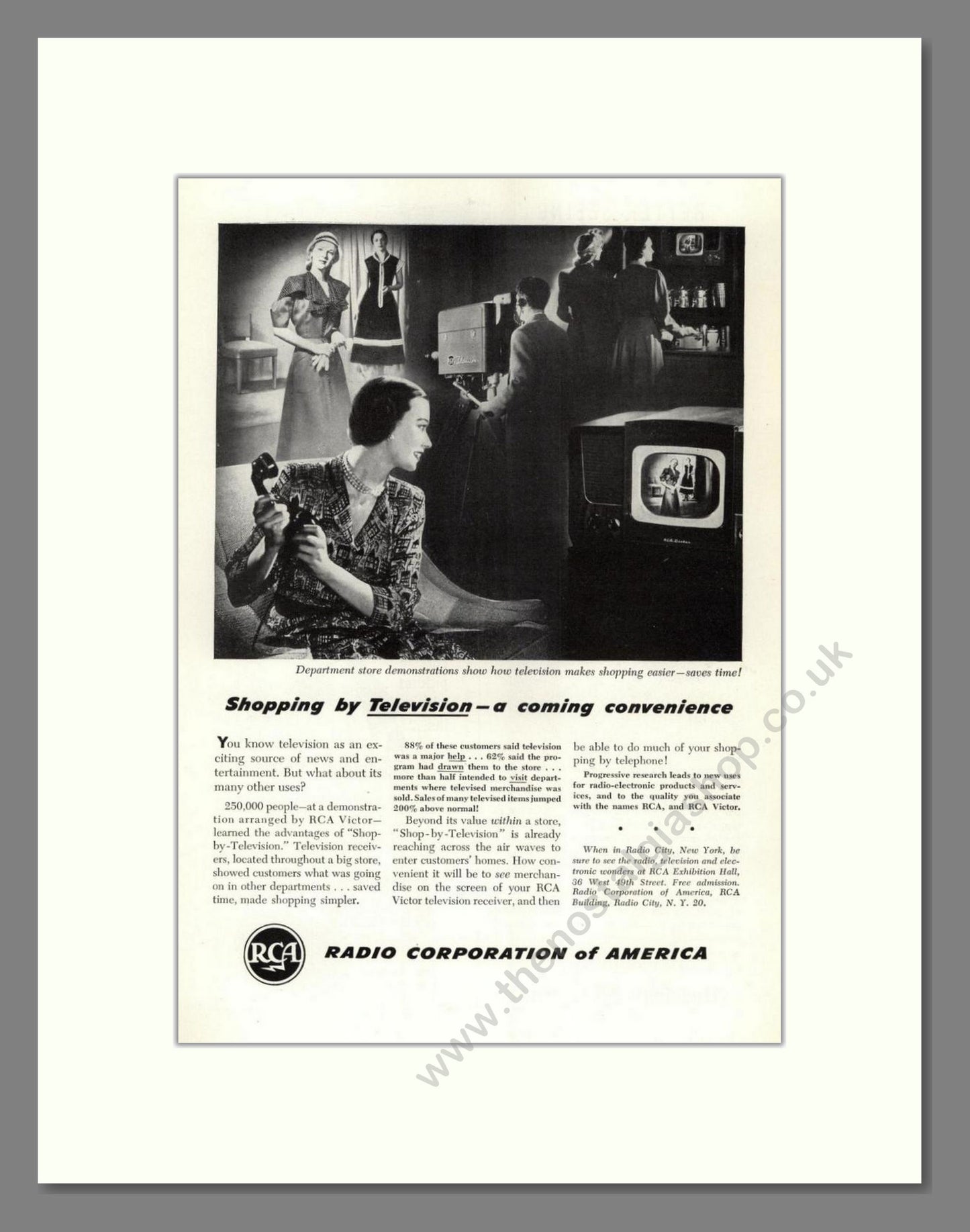RCA - TV Shopping. Vintage Advert 1948 (ref AD68588)