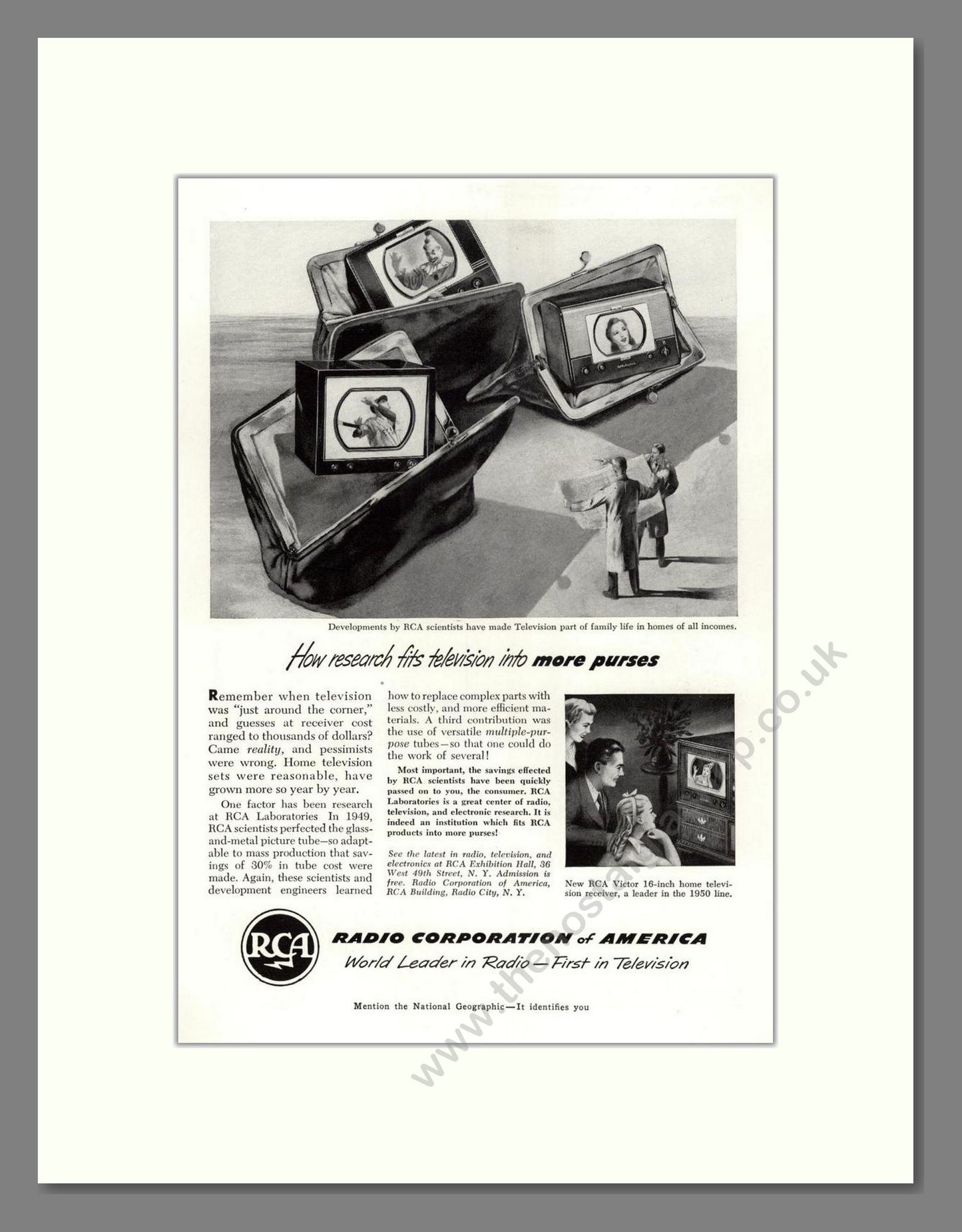 RCA - TV Research. Vintage Advert 1950 (ref AD68589)