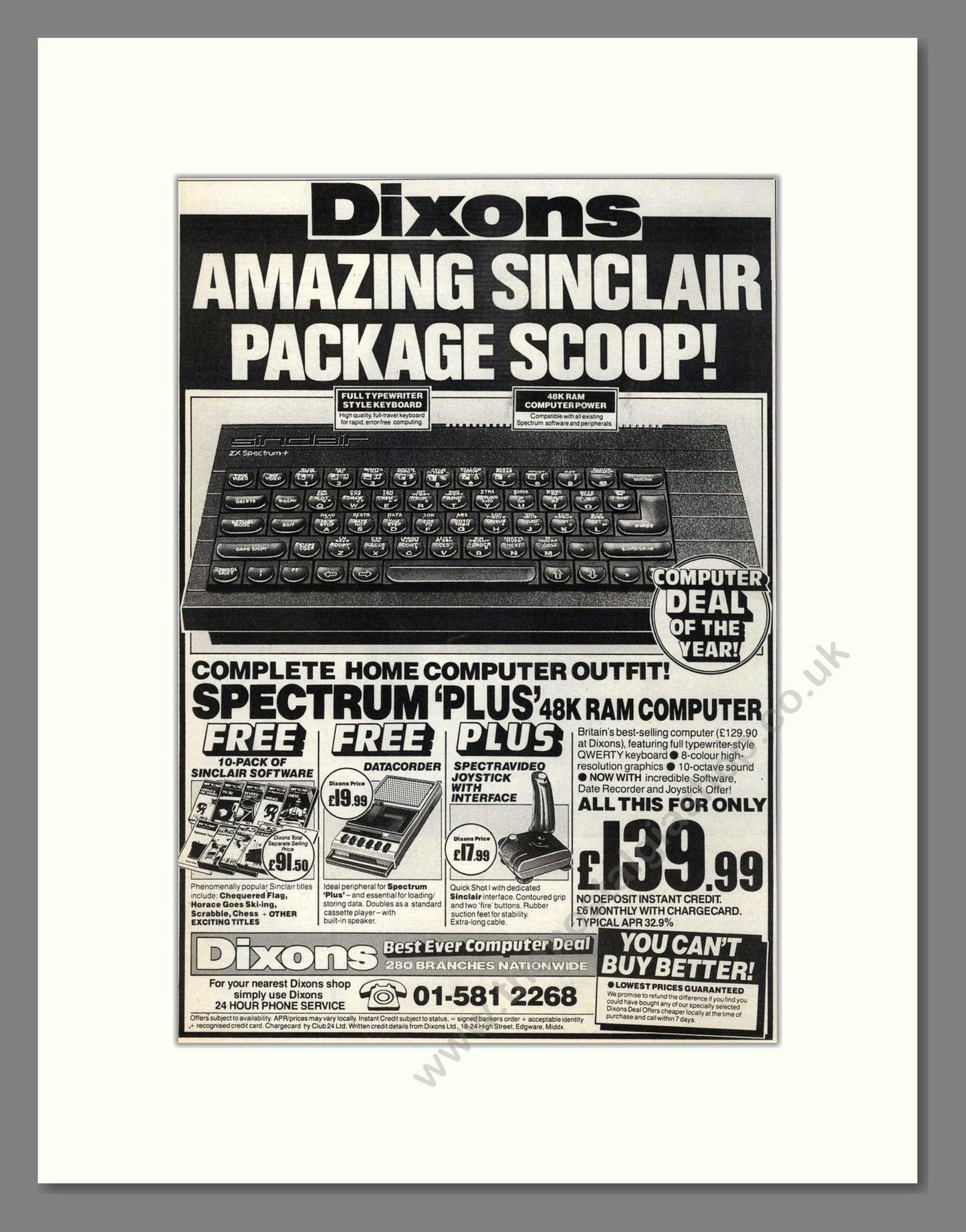 ZX Spectrum Plus - Dixons Offer. Vintage Advert 1985 (ref AD68596)