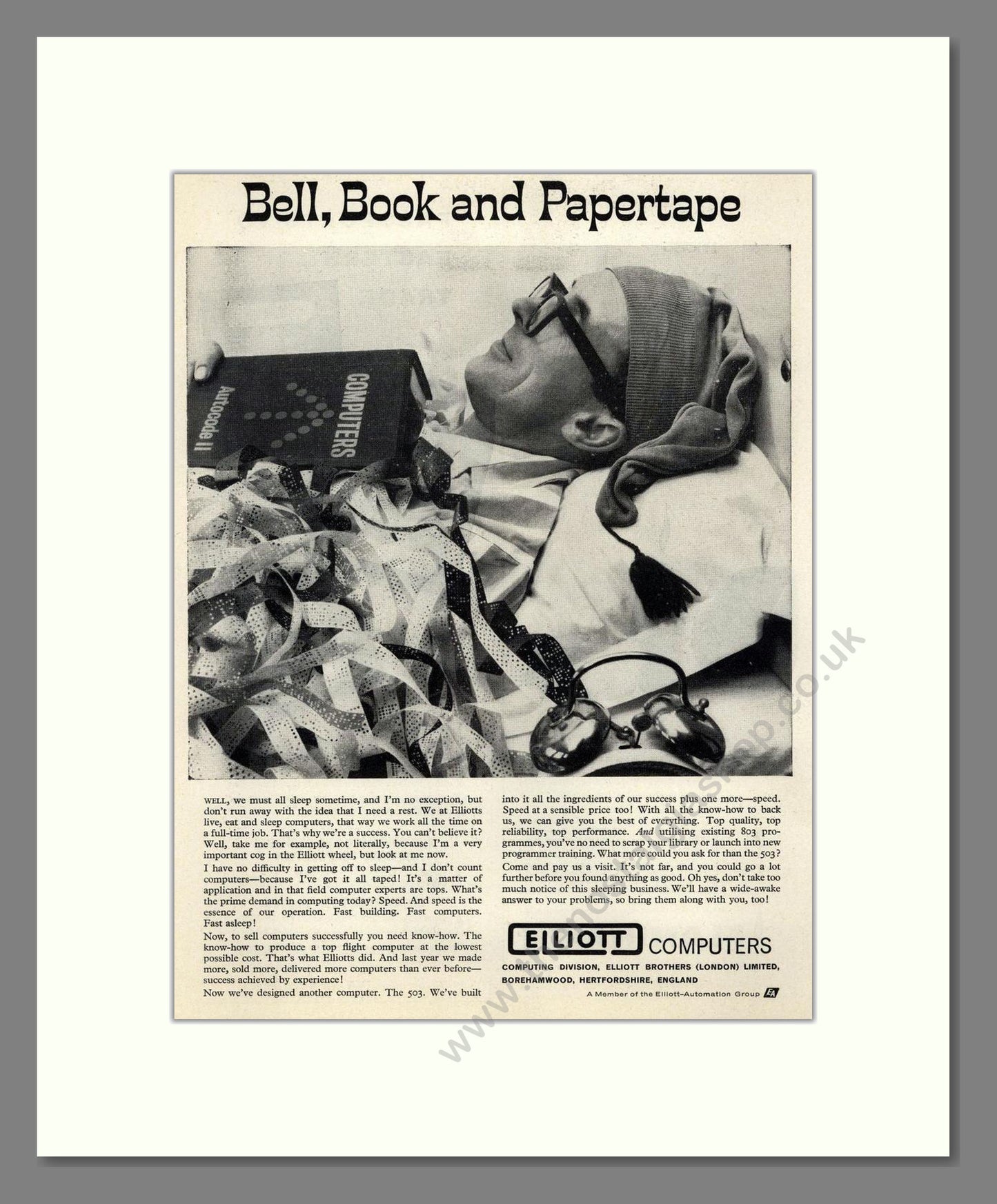 Elliott Computers - 503. Vintage Advert 1961 (ref AD68634)