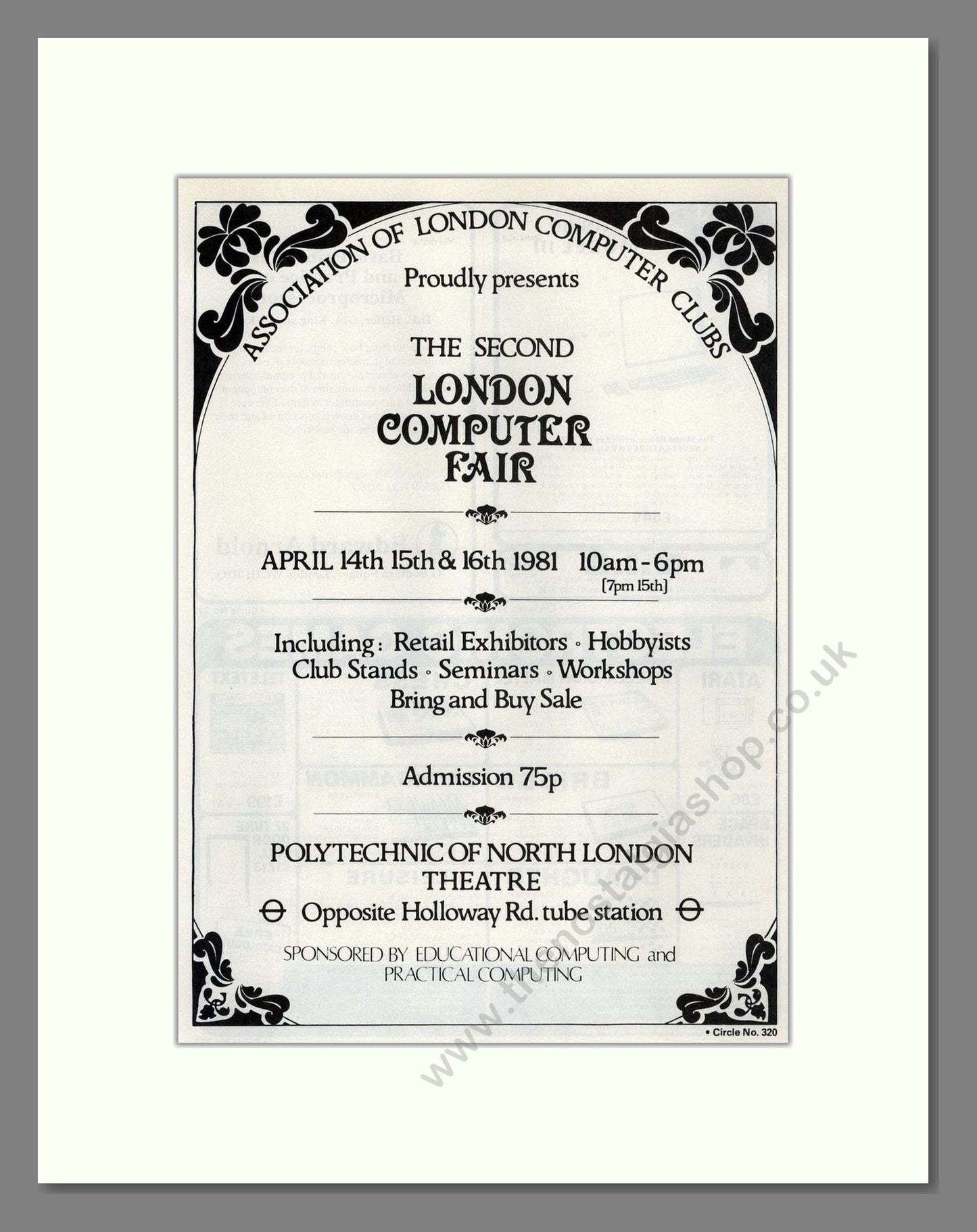 London Computer Fair 1981 - North London. Vintage Advert 1981 (ref AD68666)