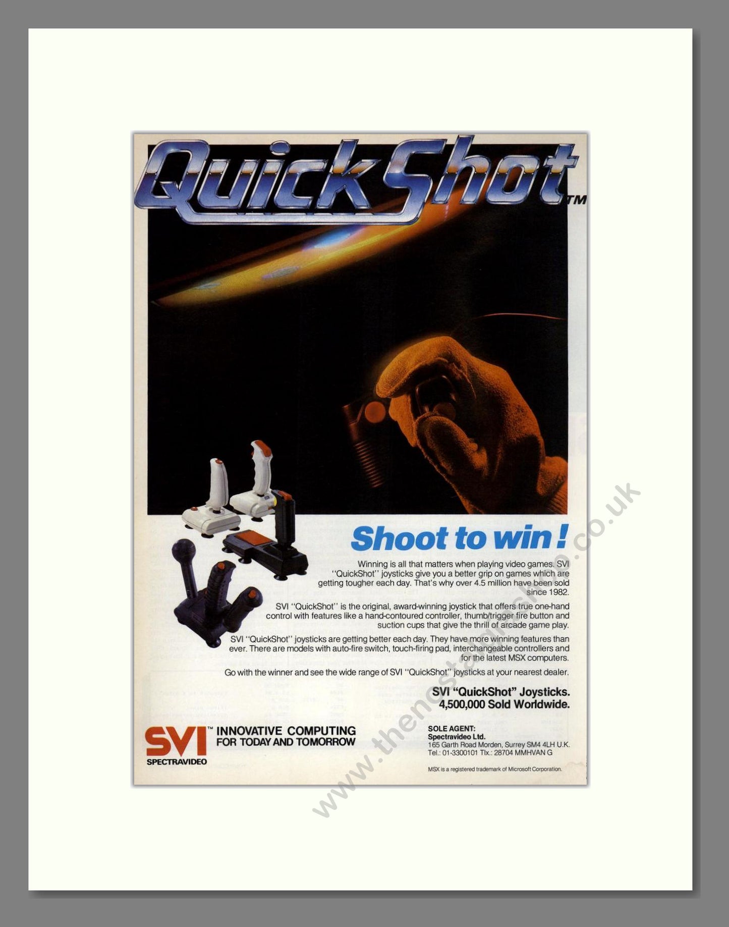 Quickshot - Joystick. Vintage Advert 1985 (ref AD68684)