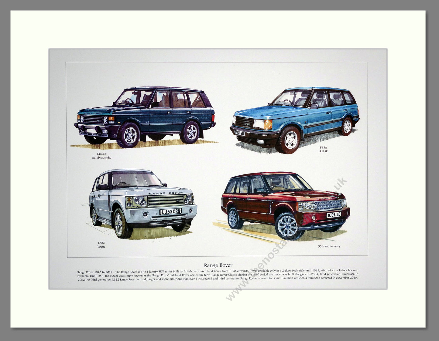 Range Rover. Mounted Print