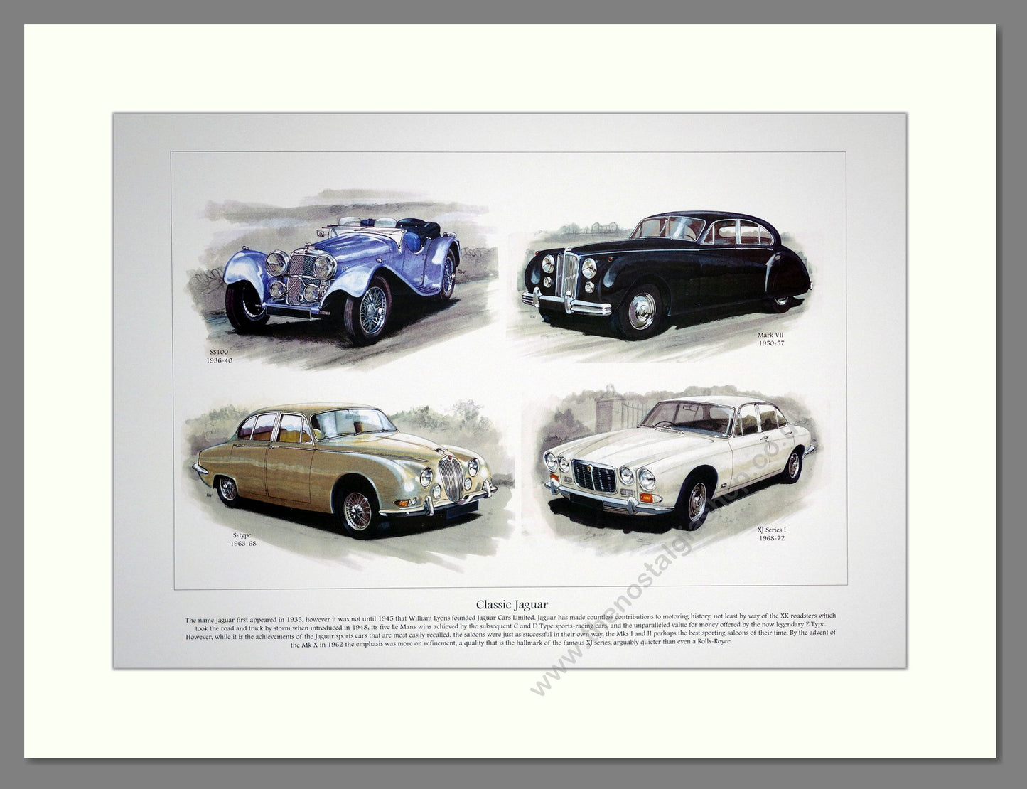 Jaguar Classics. Mounted Print