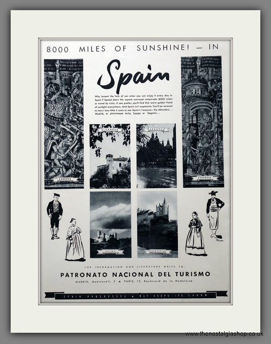 Spain. 8000 Miles of Sunshine. Original Advert 1934 (ref AD301402)