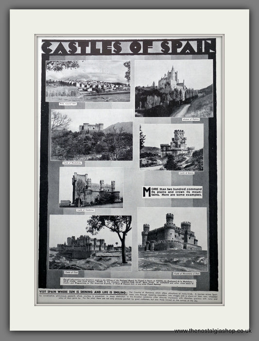 Spain. Castles of Spain. Original Advert 1931 (ref AD301405)