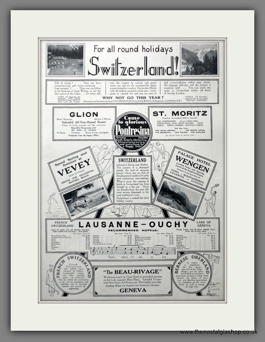 Switzerland. Original Advert 1931 (ref AD301409)