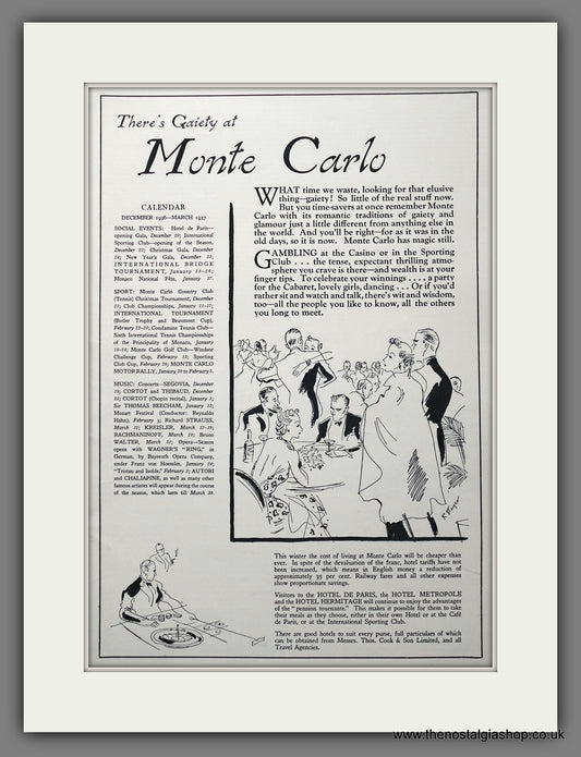 Monte Carlo. Original Advert 1936 (ref AD301413)