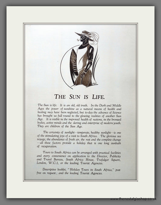 South Africa. The Sun Is Life. Original Advert 1930 (ref AD301418)