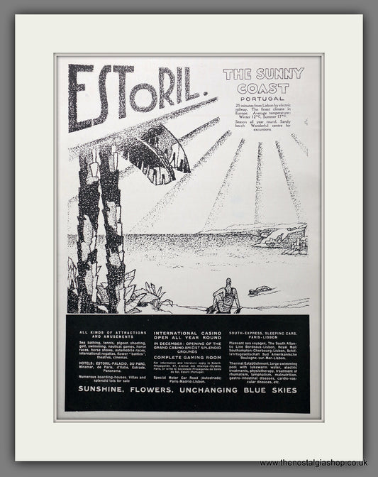 Estoril. The Sunny Coast, Portugal. Original Advert 1930 (ref AD301420)