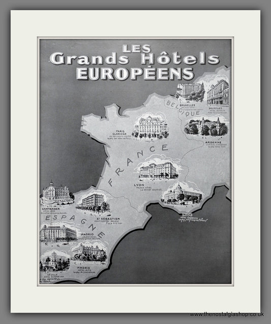 Grand Hotels in Europe. Original French Advert 1929 (ref AD301422)