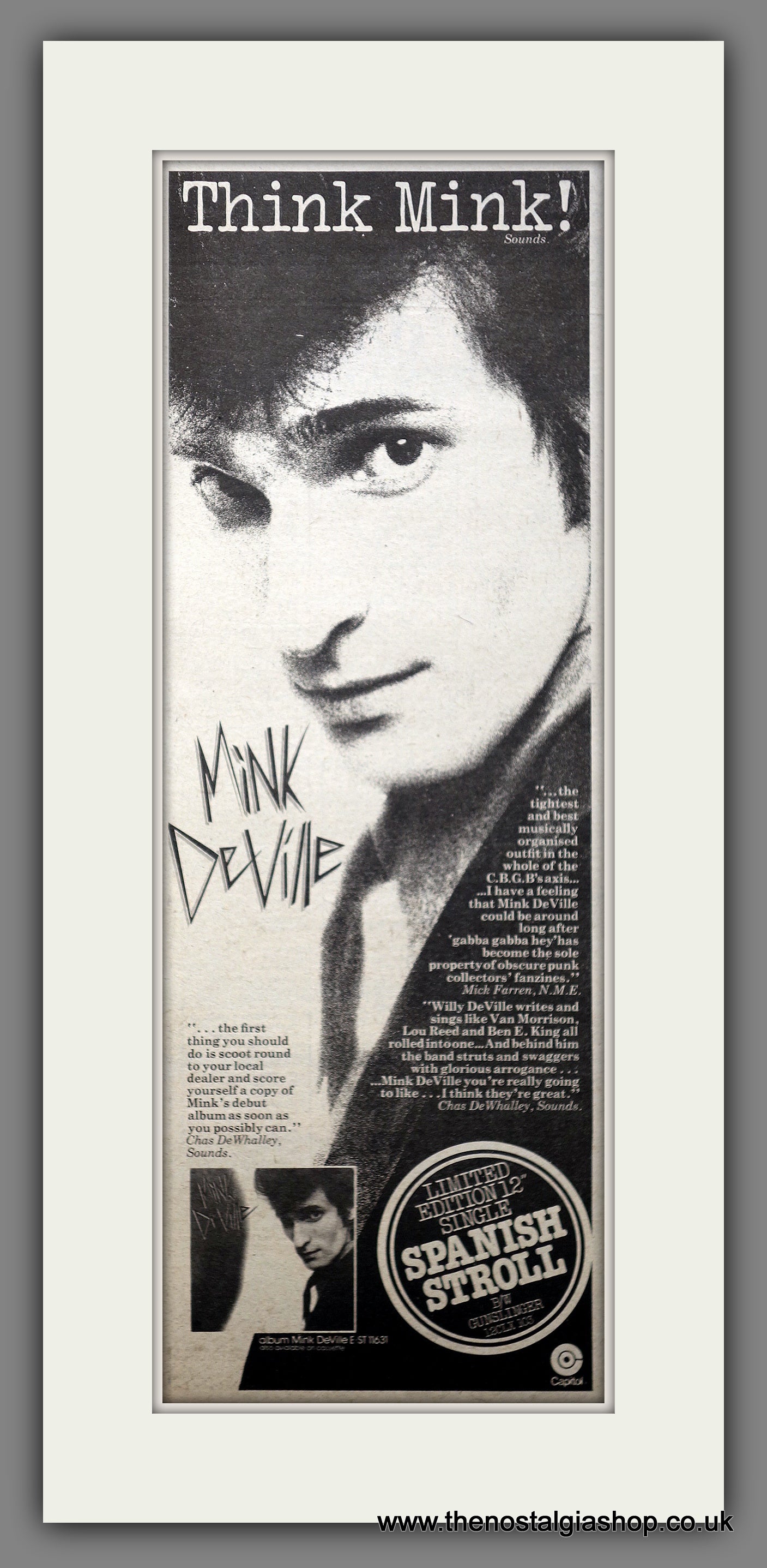 Mink DeVille. Spanish Stroll. Original Advert 1977 (ref AD200802)