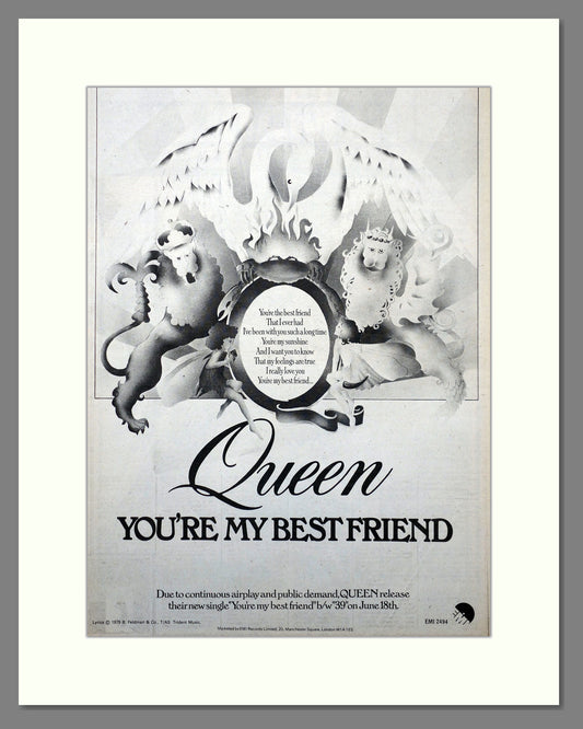 Queen. You're My Best Friend. 1976 Large Original Advert (ref AD15685)