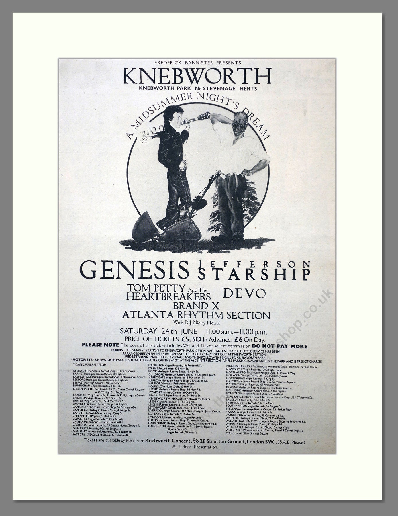 Knebworth. A Midsummer Night's Dream. Genesis. Vintage Advert 1978 (ref AD15651)