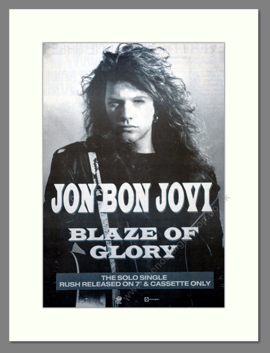Bon Jovi, Blaze Of Glory. 1990 Large Original Advert (ref AD15687)