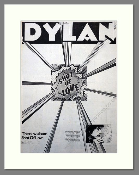 Bob Dylan, Shot Of Love. Large Original Advert 1981 (ref AD15699)