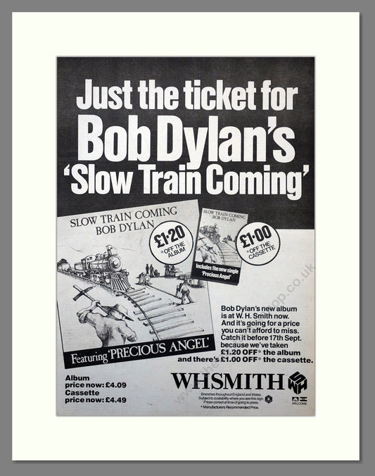 Bob Dylan, Slow Train Coming. Large Original Advert 1979 (ref AD15697)