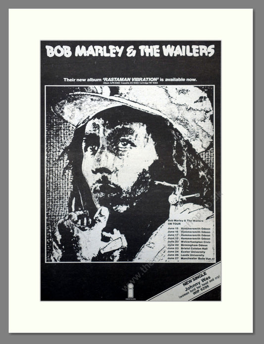 Bob Marley And The Wailers. Rastaman Vibration. UK Tour. Original Advert 1976 (ref AD15721)