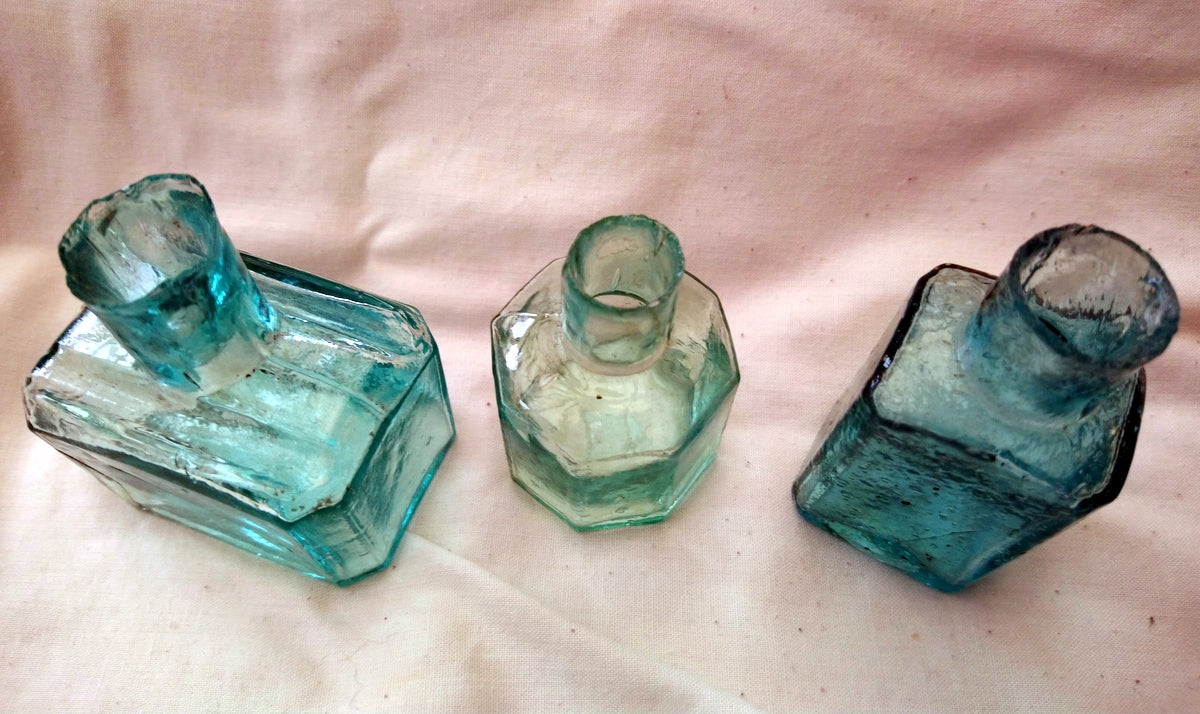 Vintage Collectable Ink Bottles Lot of 3. (ref Nos176)
