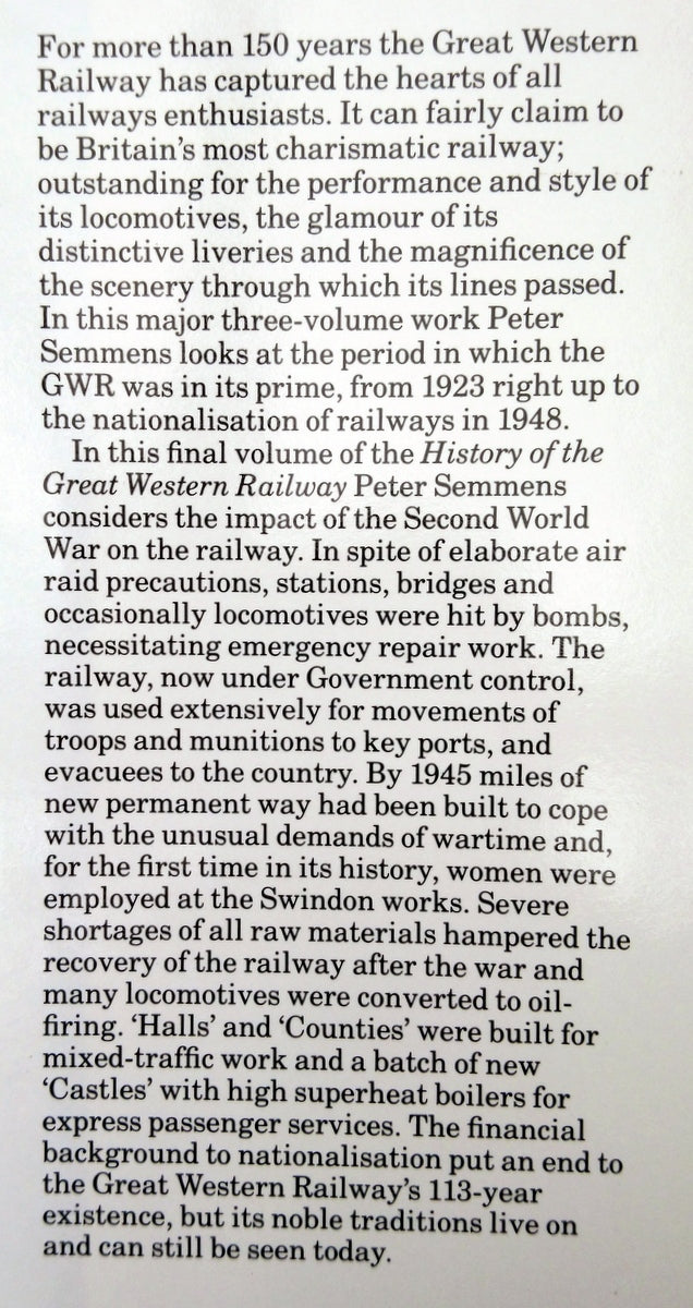 Great Western Railway 3 - Wartime and the Final Years 1939-1948 (ref b287)