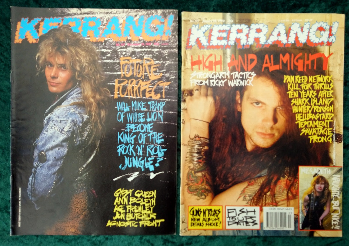 Kerrang! Rock and Metal Magazine. Collection of 10 from 1987, 88, 90. (MC130)