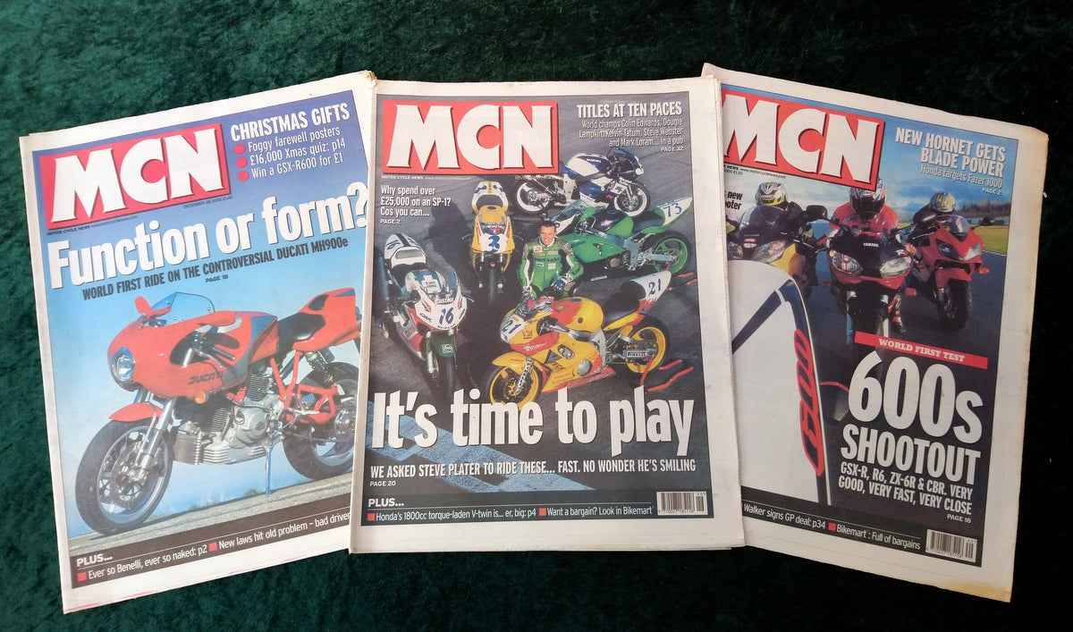 Motor Cycle News Paper. MCN Lot of 3 + 7 Special Supplements from 2000/04. (XLM021)