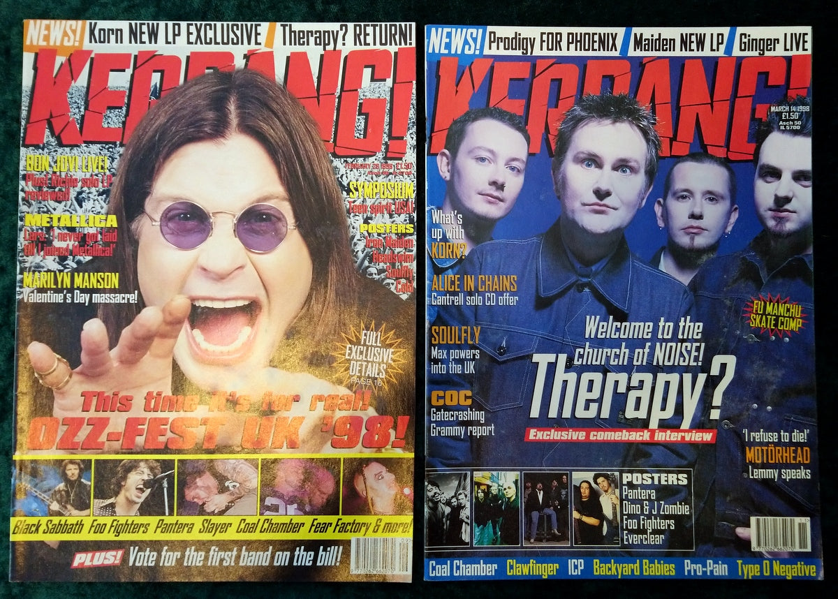 Kerrang! Rock and Metal Magazine. Collection of 10 from 1998. (MC136)