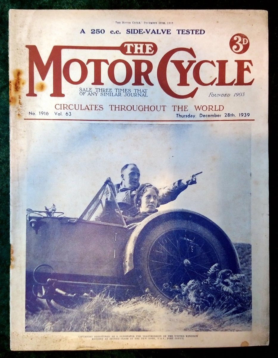Motor Cycle Magazine December 28th 1939. (M523)