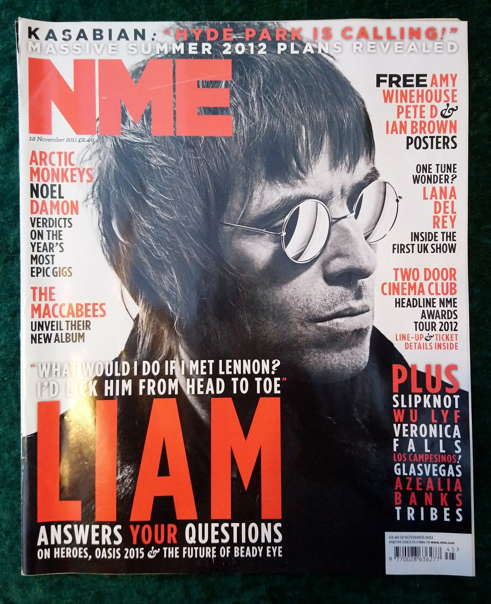 NME magazine 12th November 2011. Oasis, Liam on the cover. (LM026)