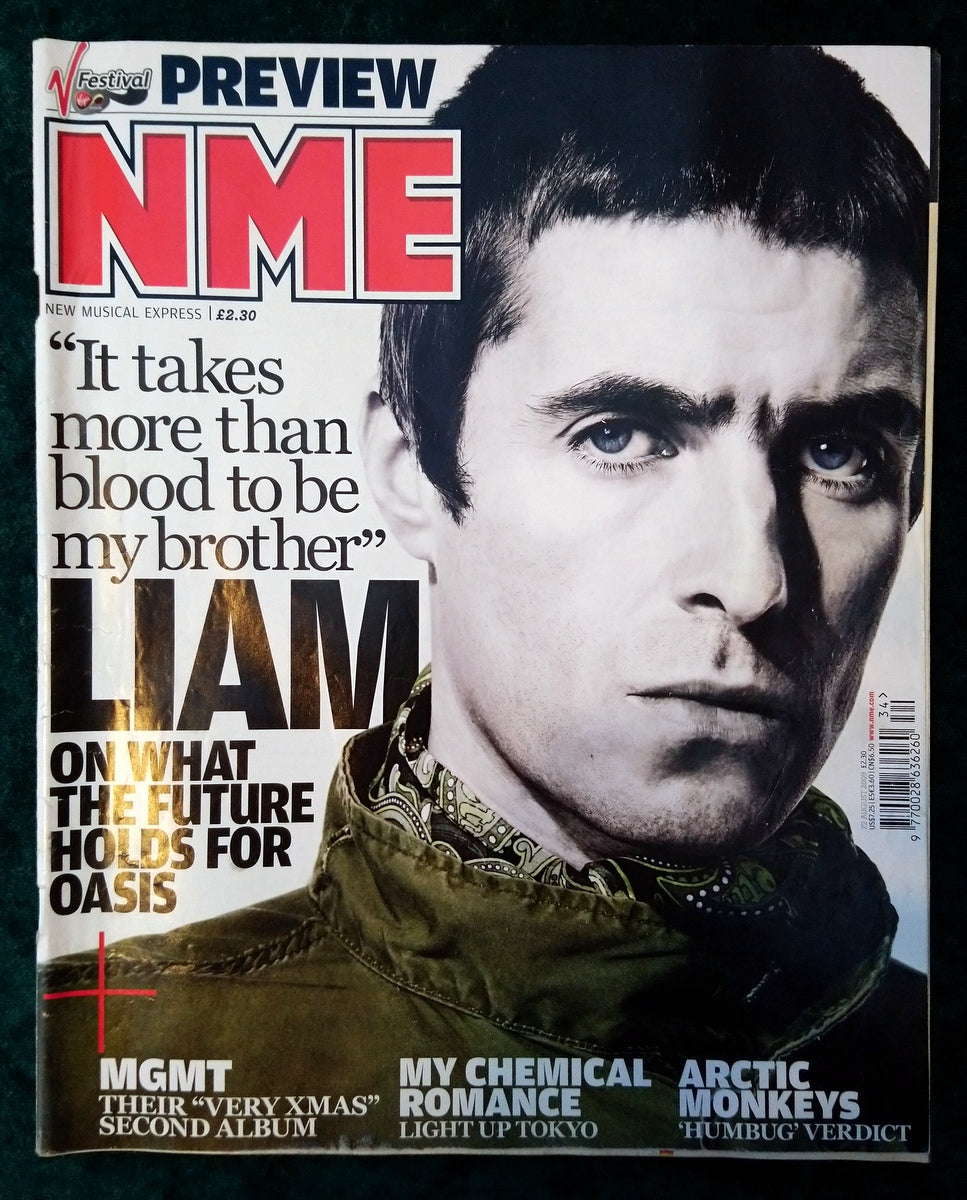 NME magazine 22nd August 2009. Oasis, Liam on the cover. (LM027)