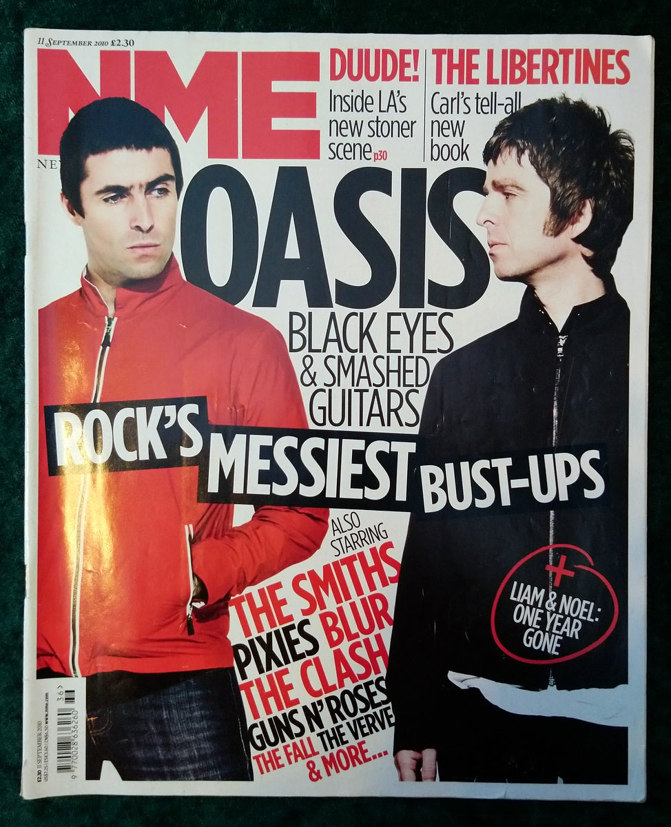 NME magazine 11th September 2010. Oasis Rock's Messiest Bust-ups. (LM030)