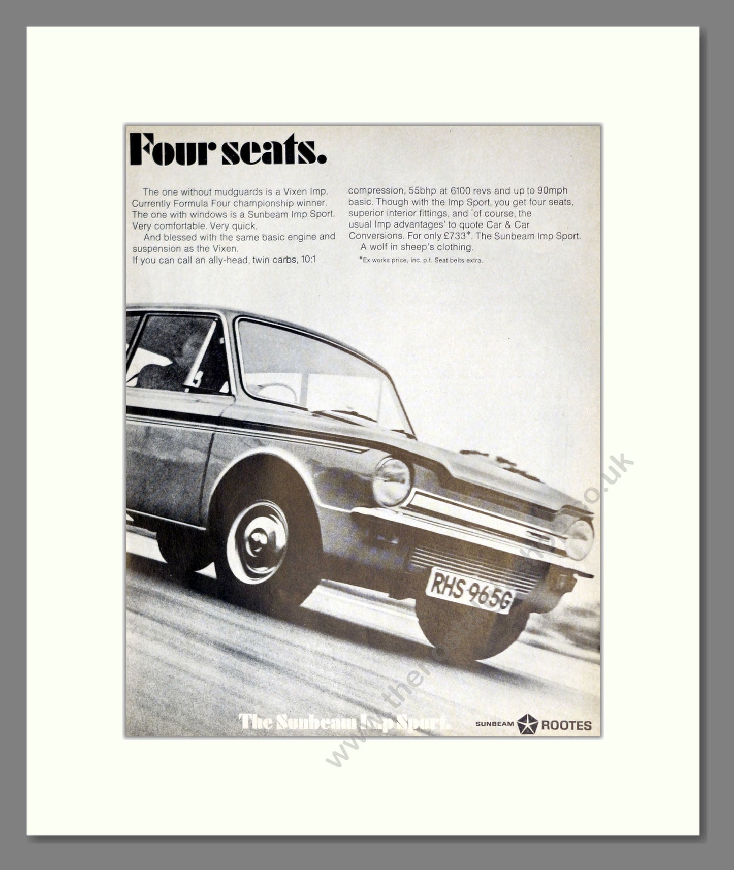 Sunbeam - Imp. Vintage Advert 1969 (ref AD61883)