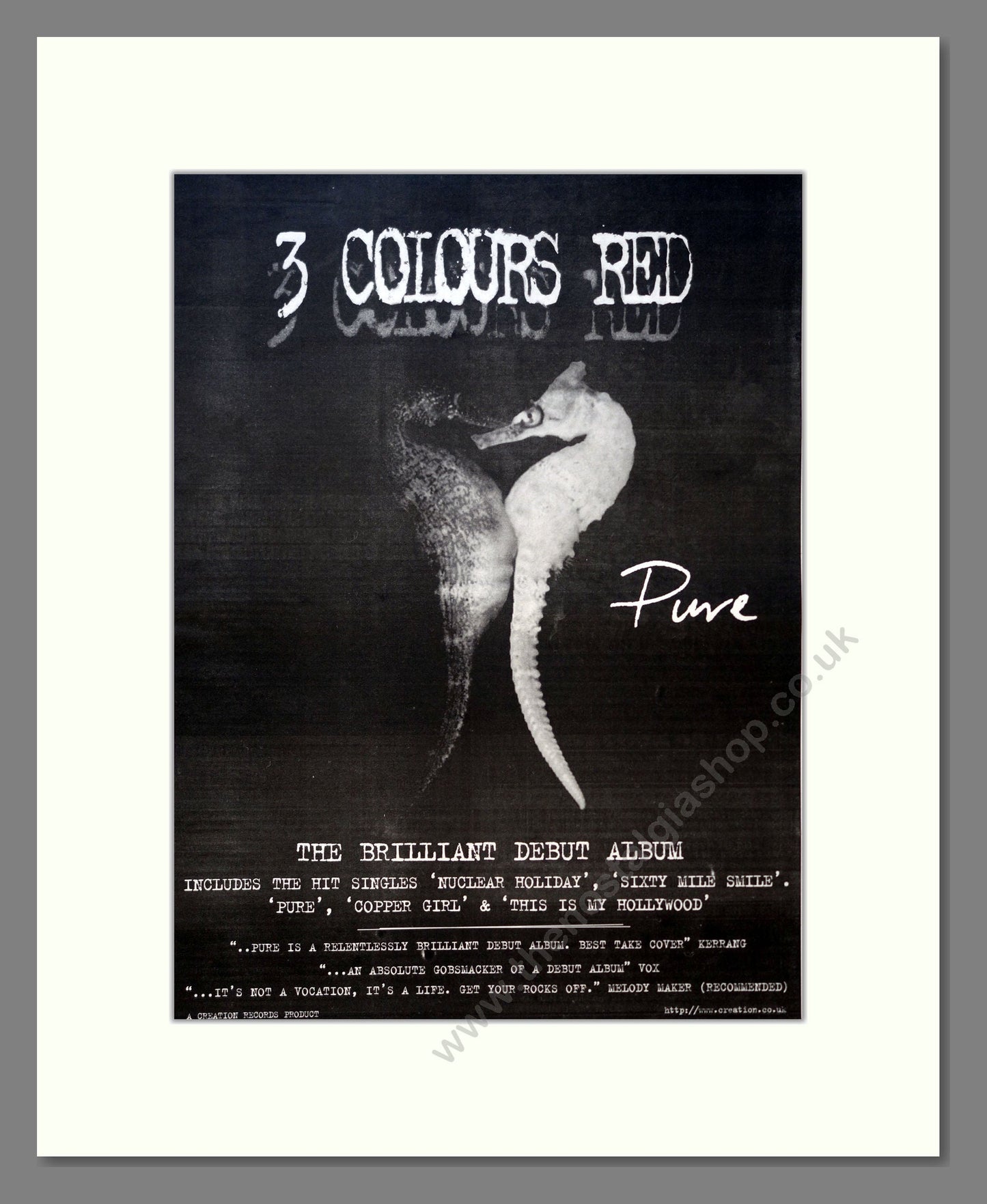 3 Colours Red - Pure. Vintage Advert 1997 (ref AD18121)