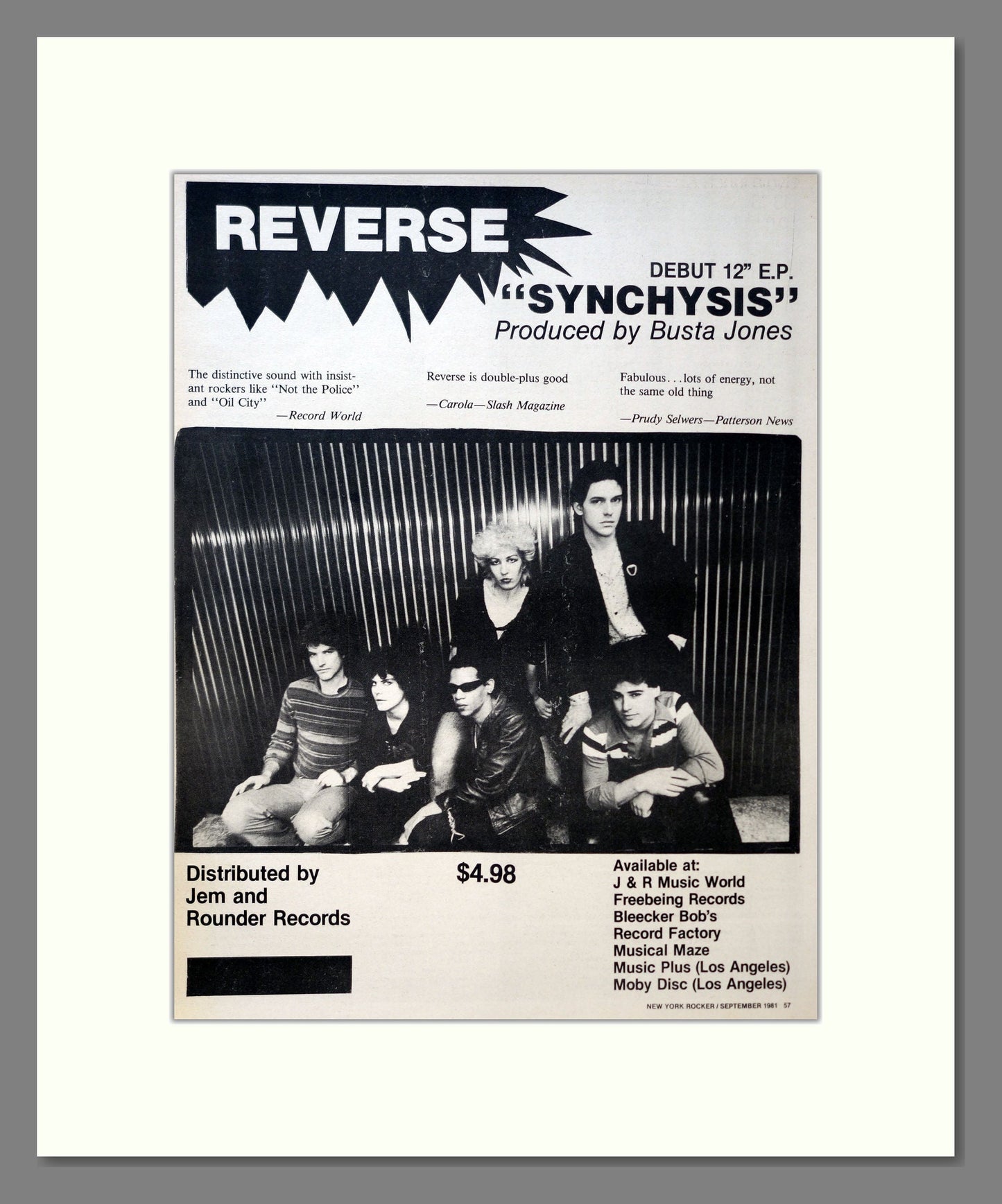 Reverse - Synchysis. Vintage Advert 1981 (ref AD18159)