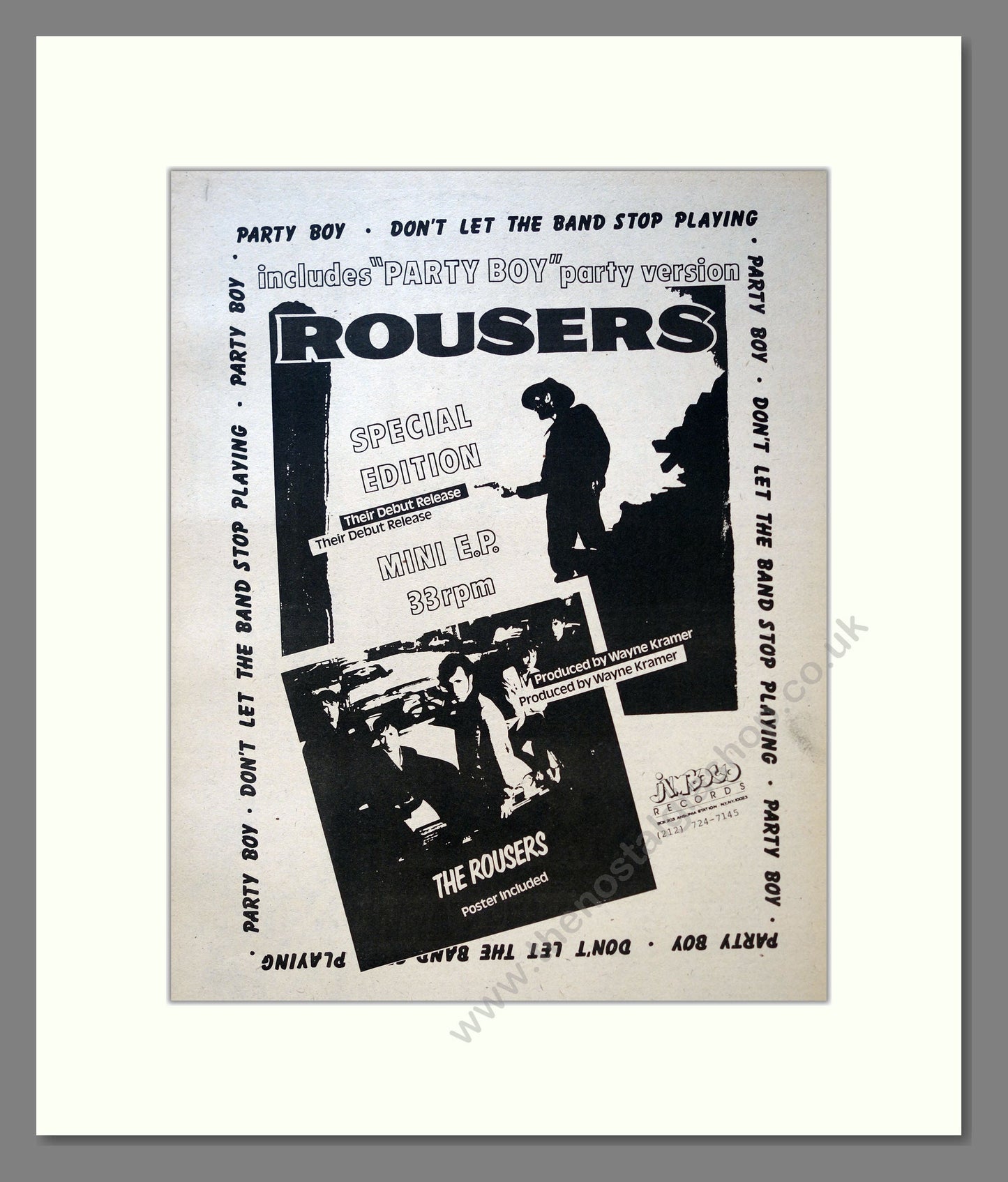 Rousers (The) - Party Boy. Vintage Advert 1981 (ref AD18161)
