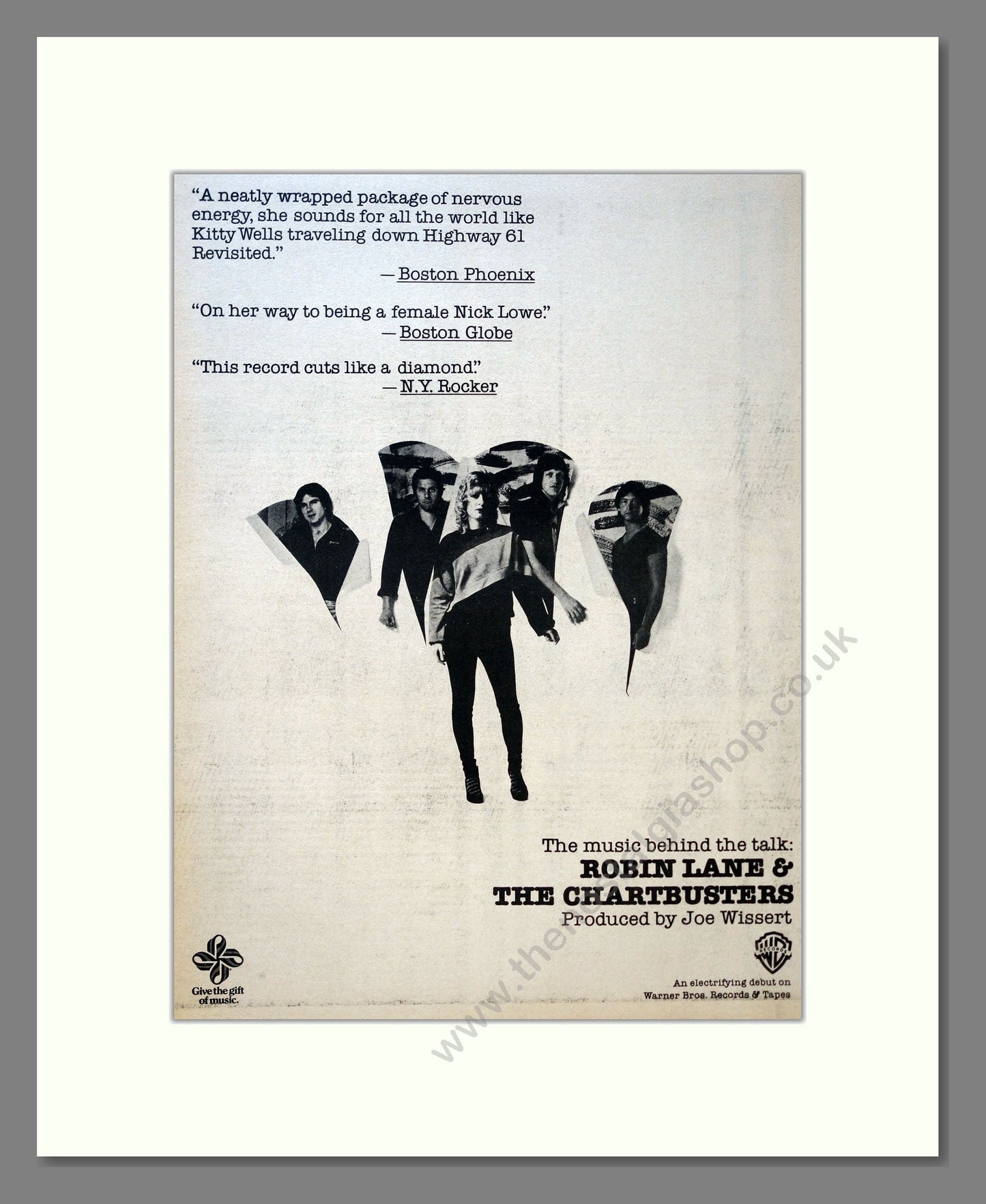 Robin Lane And The Chartbusters - Music Behind The Talk. Vintage Advert 1980 (ref AD18193)