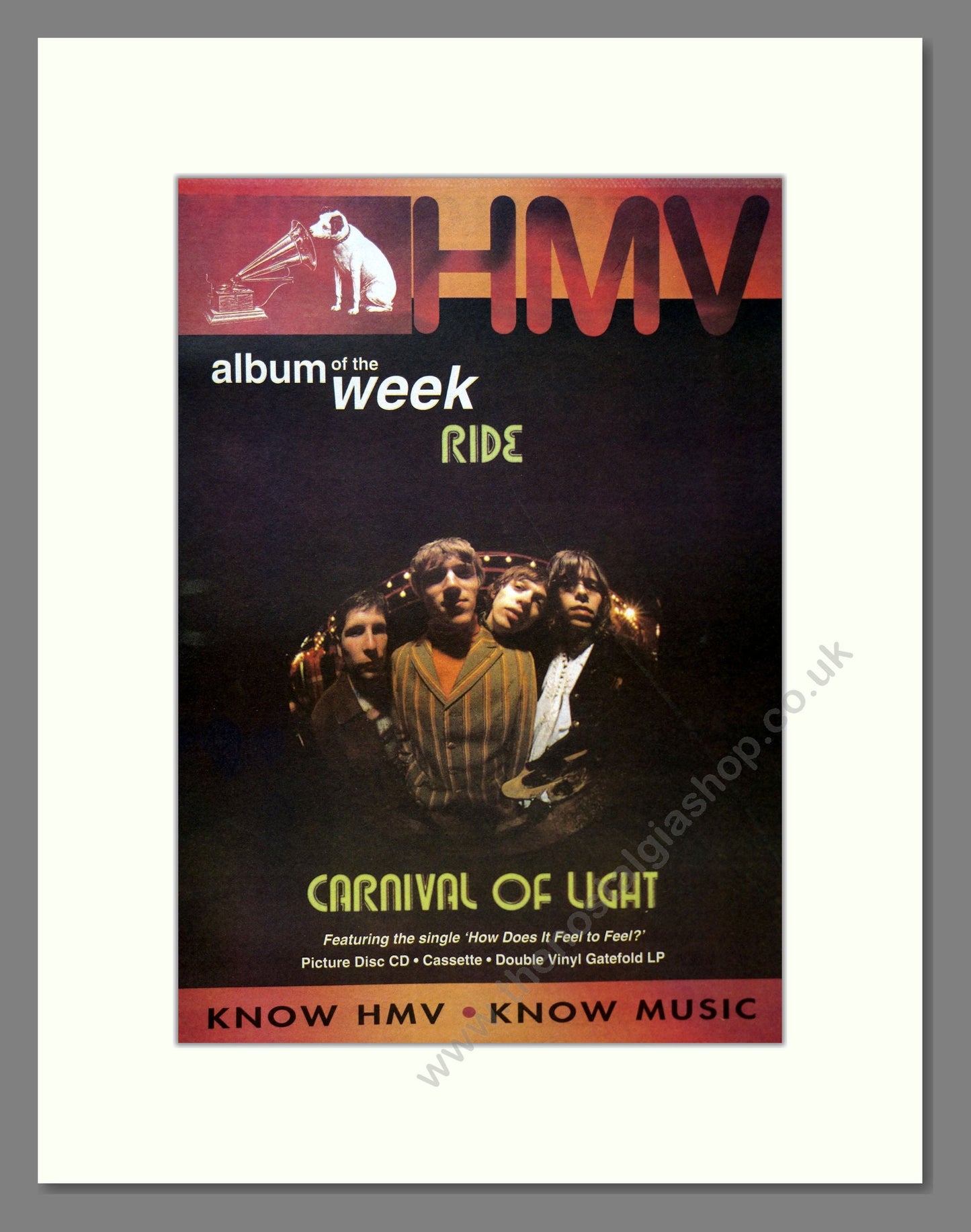 Ride - Carnival Of Light. Vintage Advert 1994 (ref AD18266)
