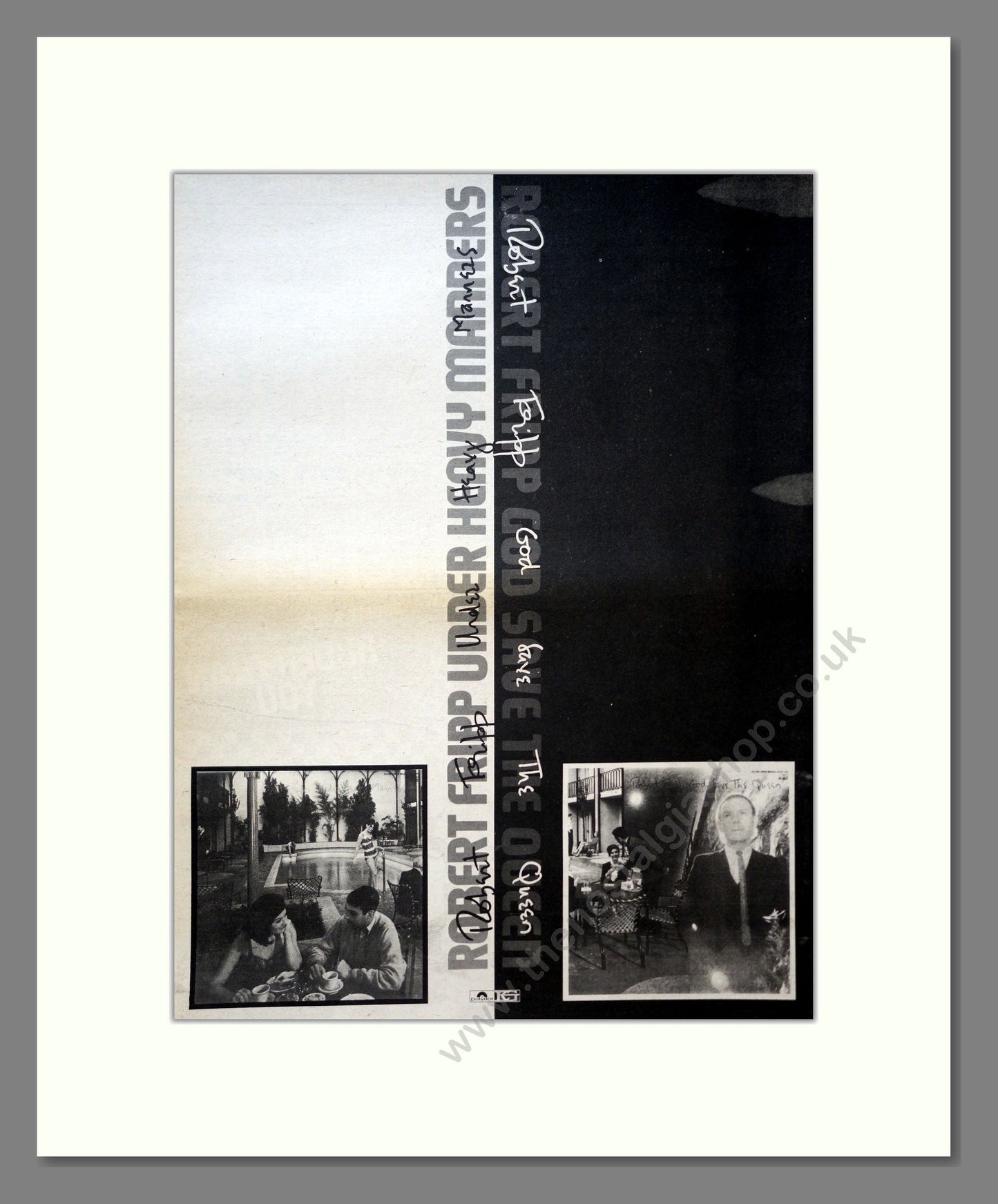 Robert Fripp - Under Heavy Manners. Vintage Advert 1980 (ref AD18286)