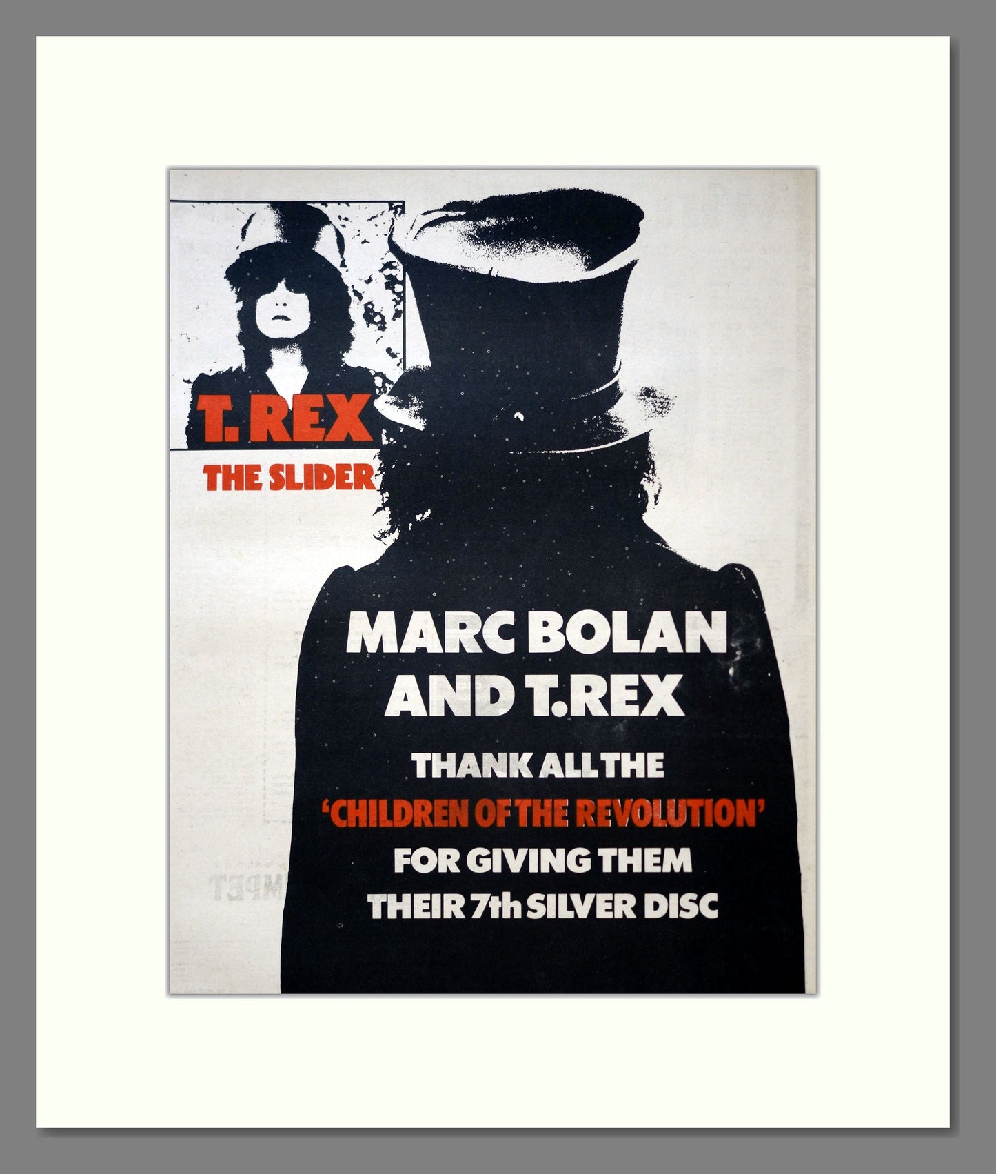 T-Rex - The Slider. Vintage Advert 1972 (ref AD18426)