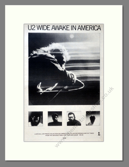 U2 - Wide Awake In America. Vintage Advert 1987 (ref AD18453)
