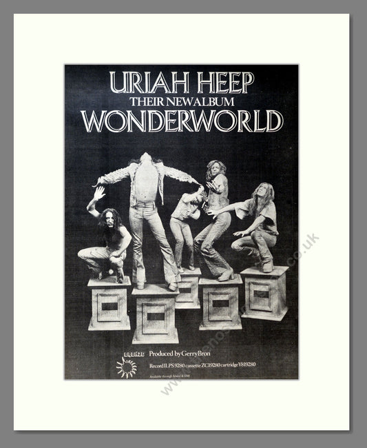 Uriah Heep - Wonderworld. Vintage Advert 1974 (ref AD18456)