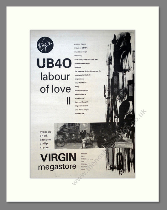 UB40 - Labour Of Love II. Vintage Advert 1989 (ref AD18461)