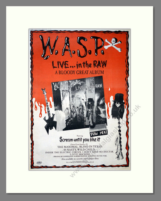WASP - Live In The Raw. Vintage Advert 1987 (ref AD18465)